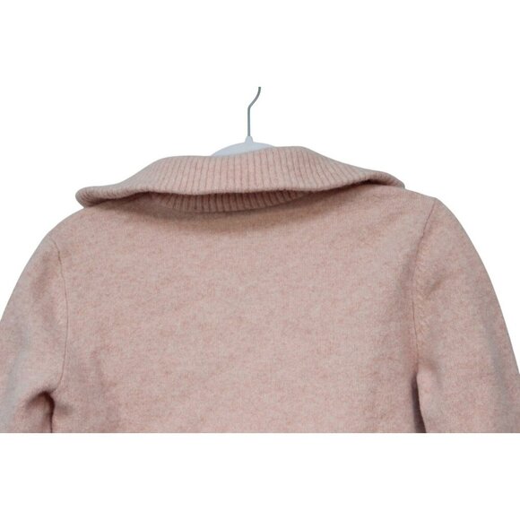 Reiss Sweater Size Medium Wool Cashmere Collared Pastel Pink Ribbed Knit Preppy - Picture 10 of 12